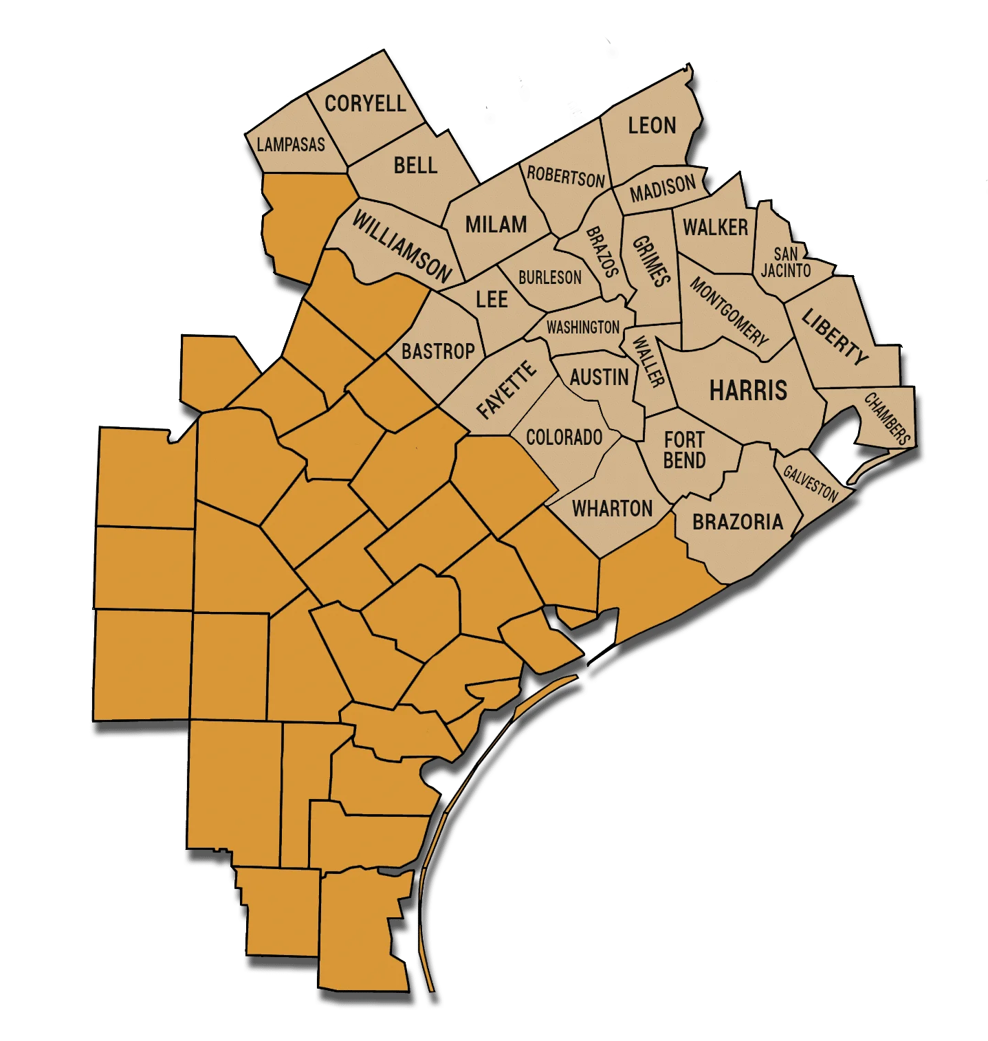 KATY OFFICE COUNTY MAP